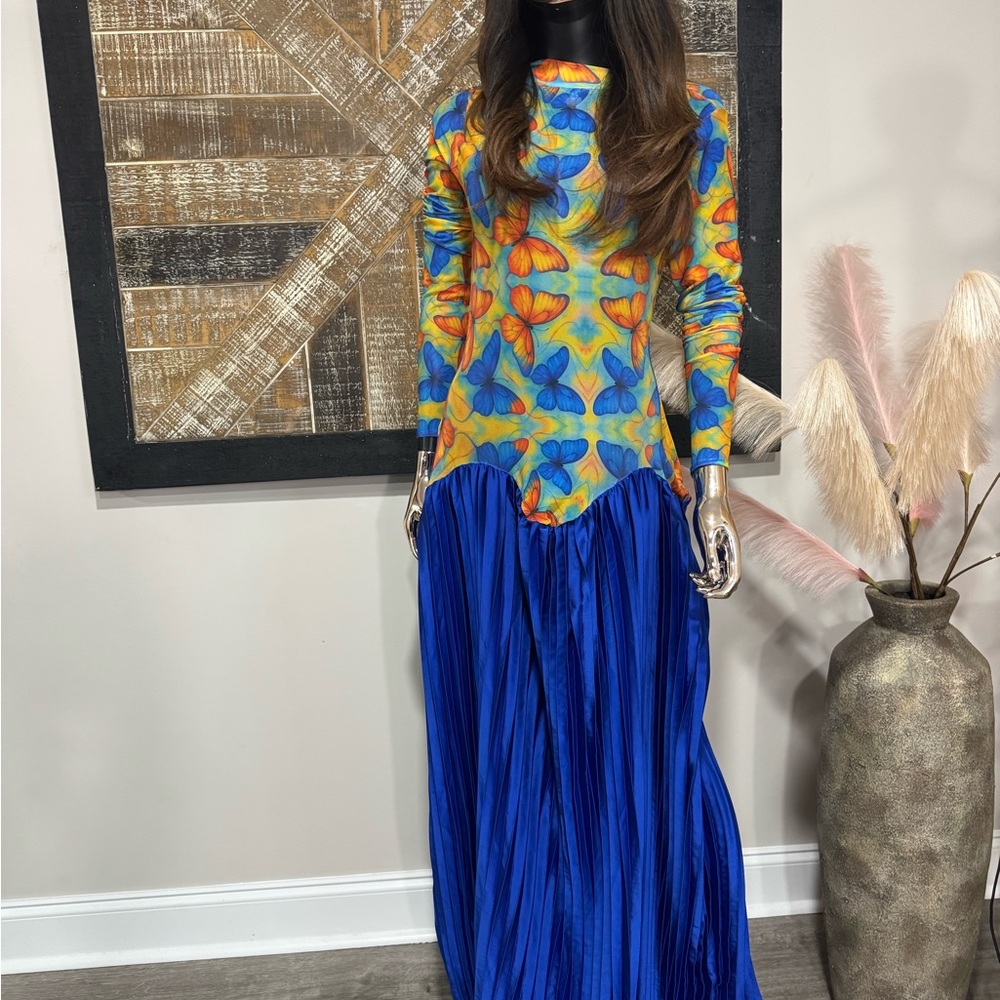 Vibrant Long Sleeve Maxi Dress